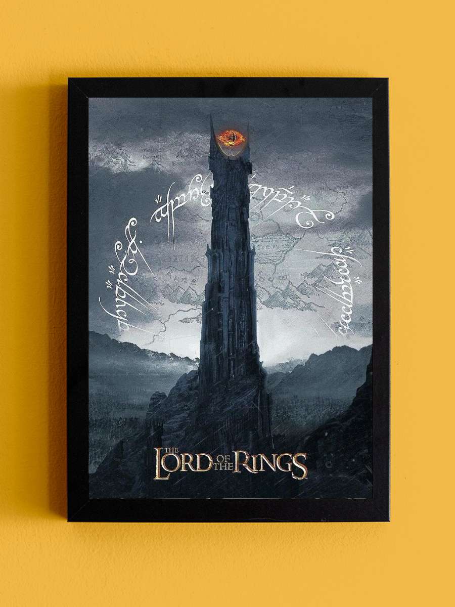 Lord of the Rings - Sauron Tower Film Poster Tablo Siyah Çerçeveli Yüksek Kalite Film Duvar Tablo