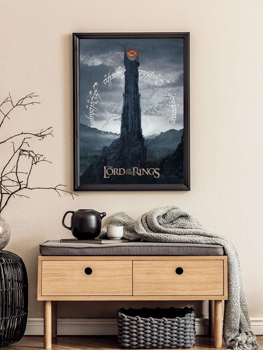 Lord of the Rings - Sauron Tower Film Poster Tablo Siyah Çerçeveli Yüksek Kalite Film Duvar Tablo