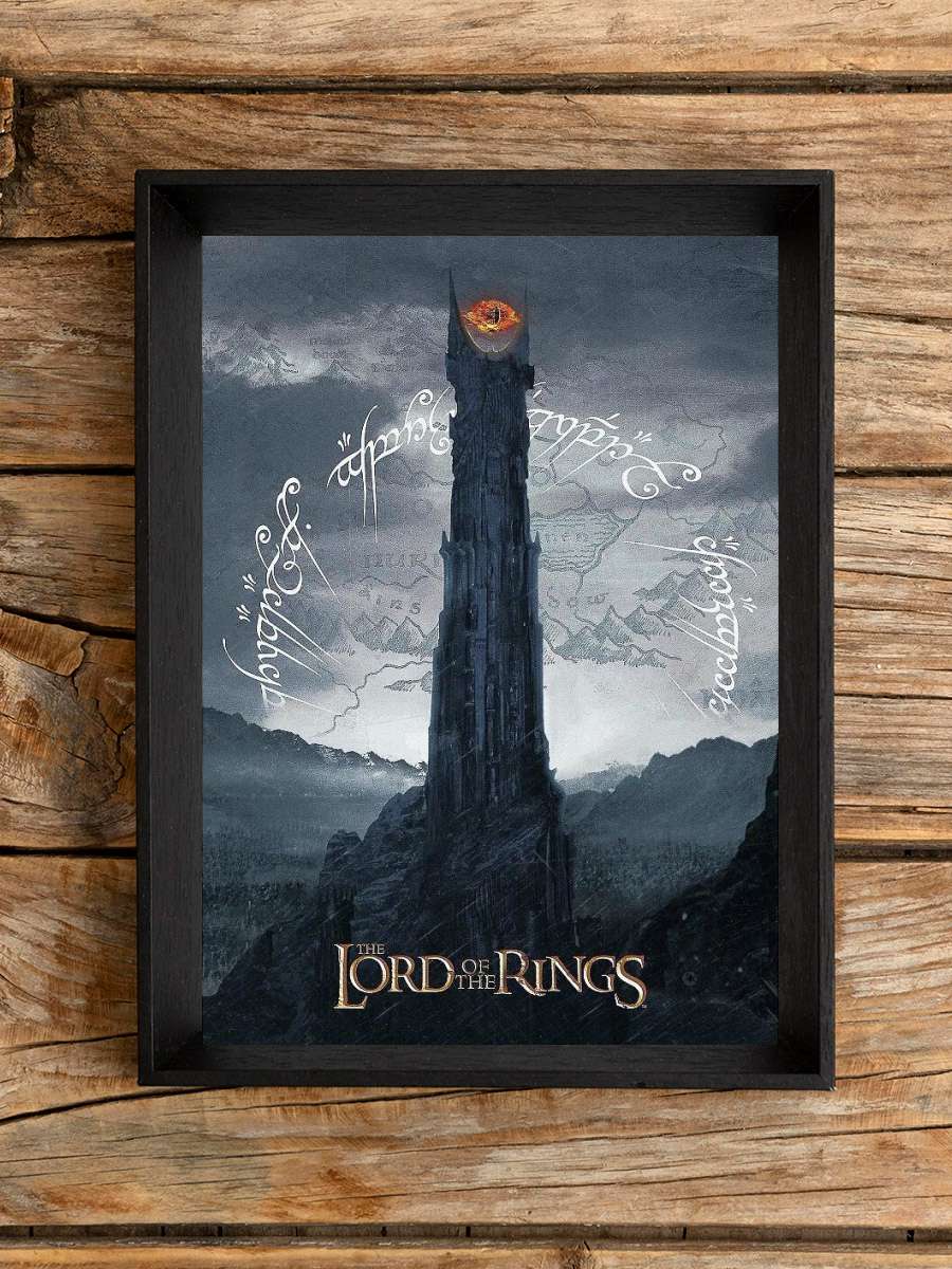 Lord of the Rings - Sauron Tower Film Poster Tablo Siyah Çerçeveli Yüksek Kalite Film Duvar Tablo