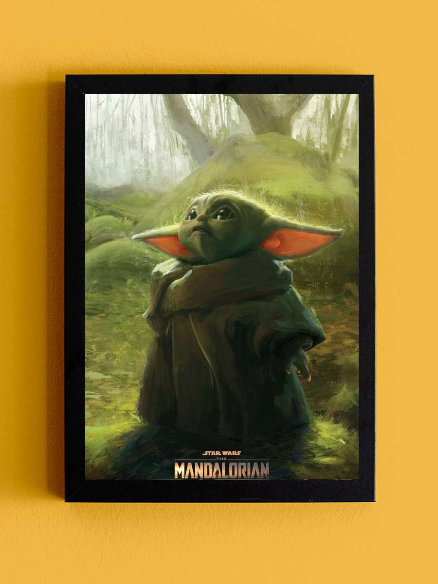 Star Wars: The Mandalorian - Grogu Film Poster Tablo Siyah Çerçeveli Yüksek Kalite Film Duvar Tablo