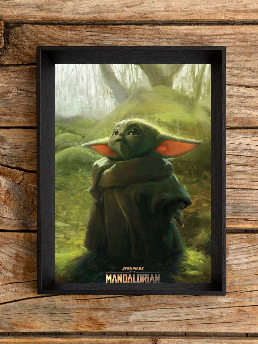 Star Wars: The Mandalorian - Grogu Film Poster Tablo Siyah Çerçeveli Yüksek Kalite Film Duvar Tablo