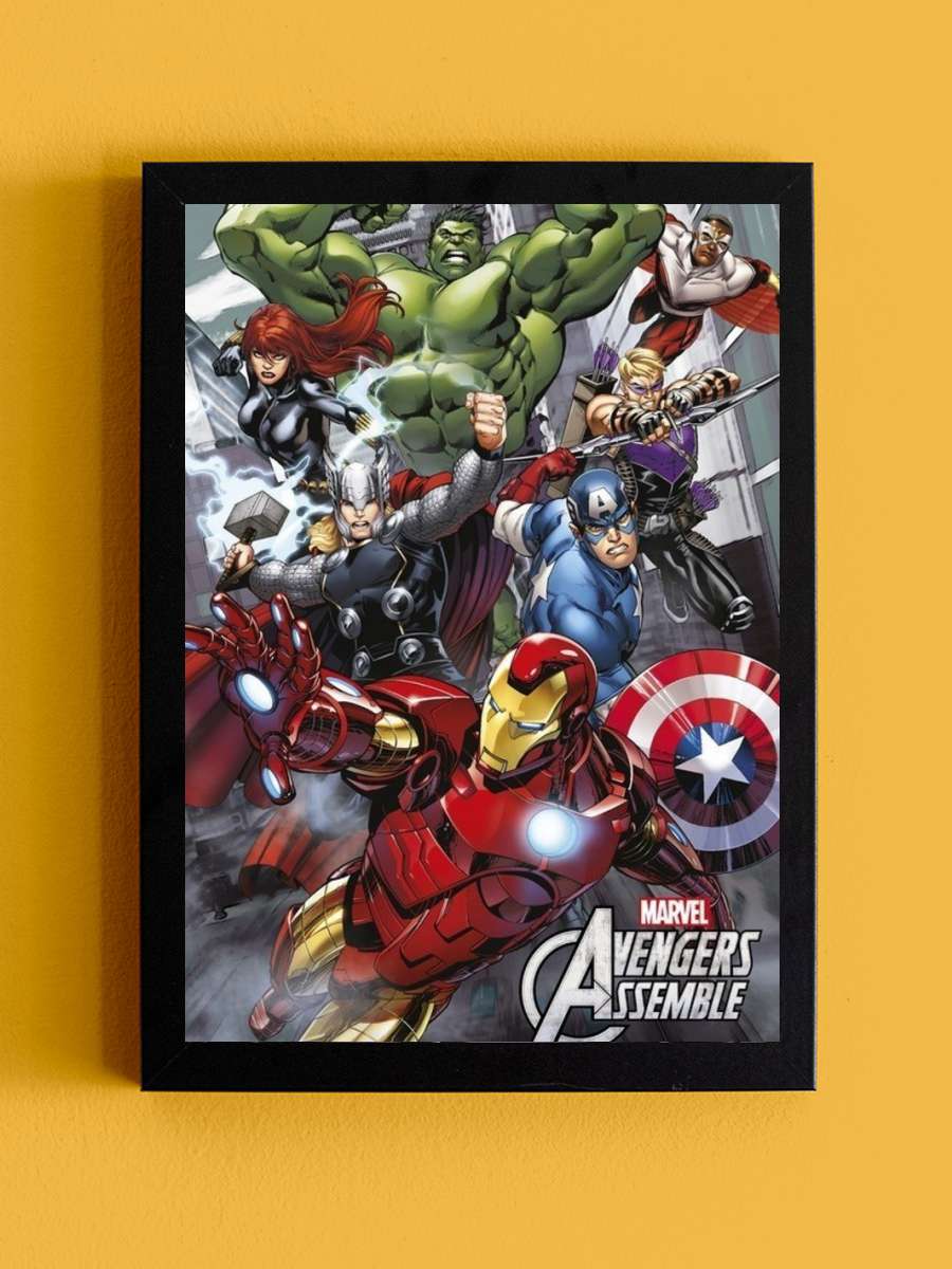 Marvel - Avengers Assemble Film Poster Tablo Siyah Çerçeveli Yüksek Kalite Film Duvar Tablo