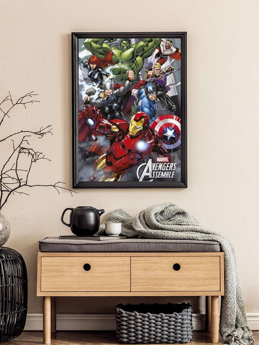 Marvel - Avengers Assemble Film Poster Tablo Siyah Çerçeveli Yüksek Kalite Film Duvar Tablo