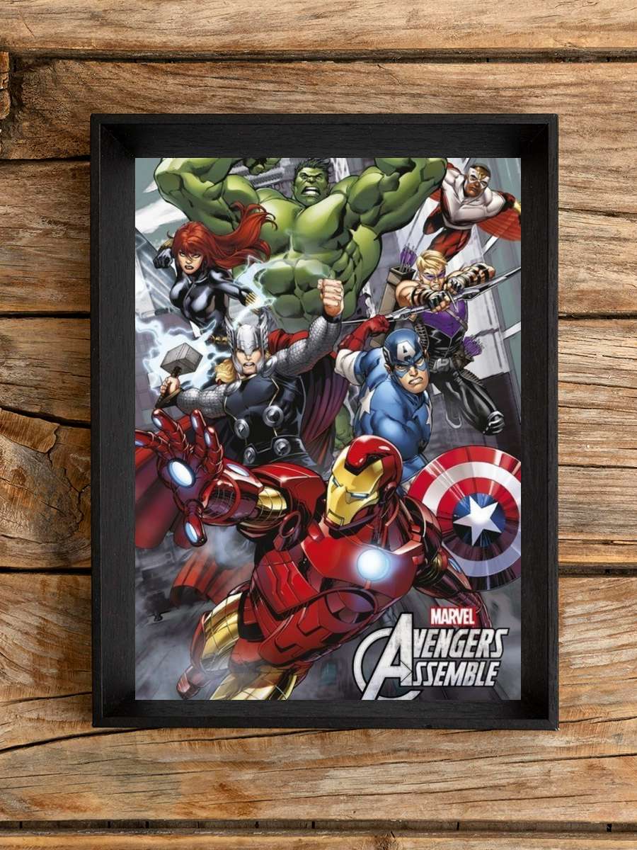 Marvel - Avengers Assemble Film Poster Tablo Siyah Çerçeveli Yüksek Kalite Film Duvar Tablo