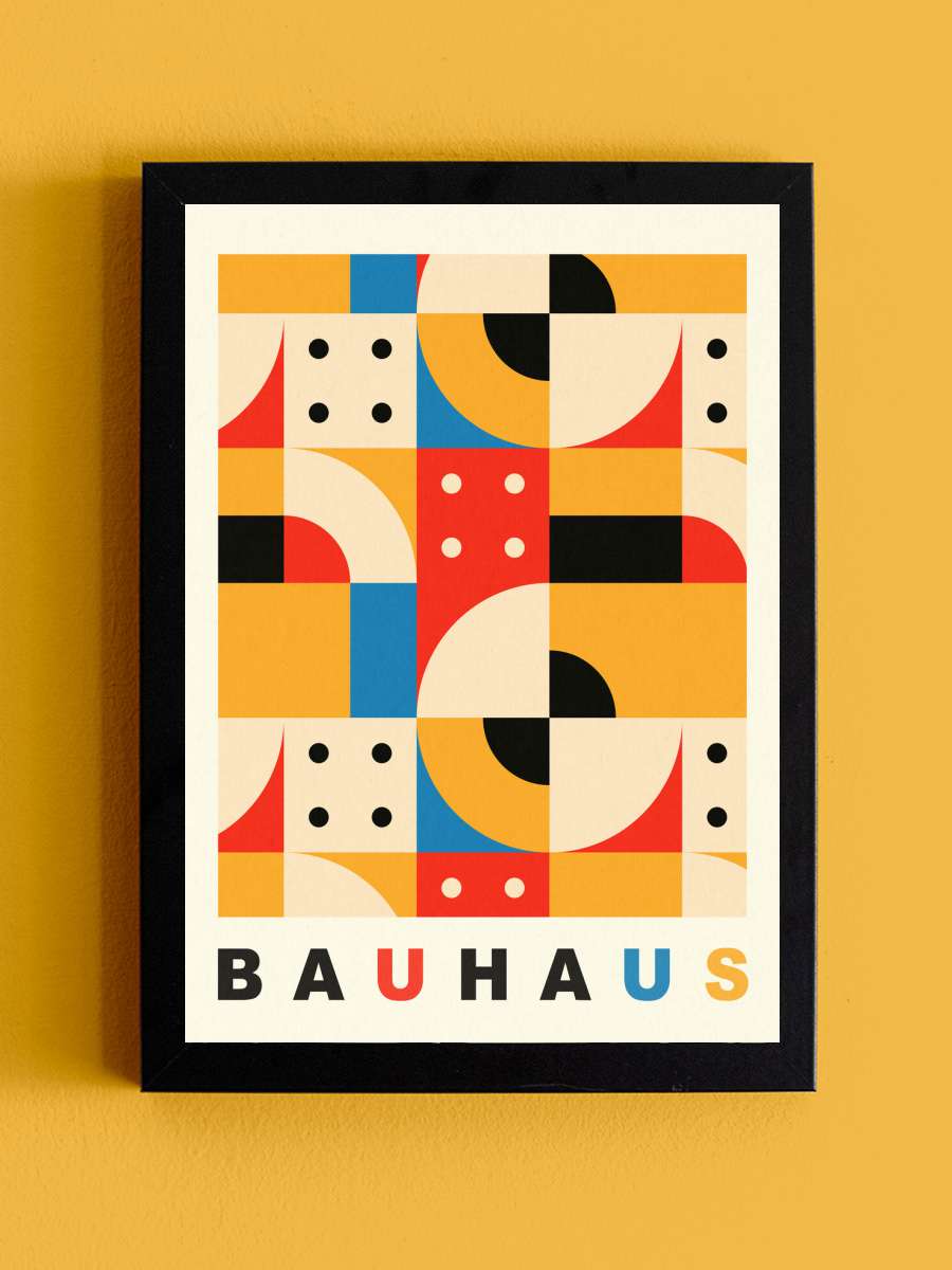 Original Bauhaus (No.3) in Red … & Yellow Sanatsal Modern Tablo Siyah Çerçeveli Poster Modern Duvar Tablo