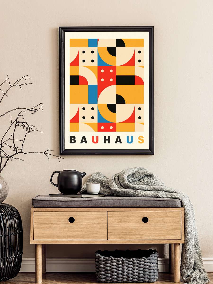 Original Bauhaus (No.3) in Red … & Yellow Sanatsal Modern Tablo Siyah Çerçeveli Poster Modern Duvar Tablo