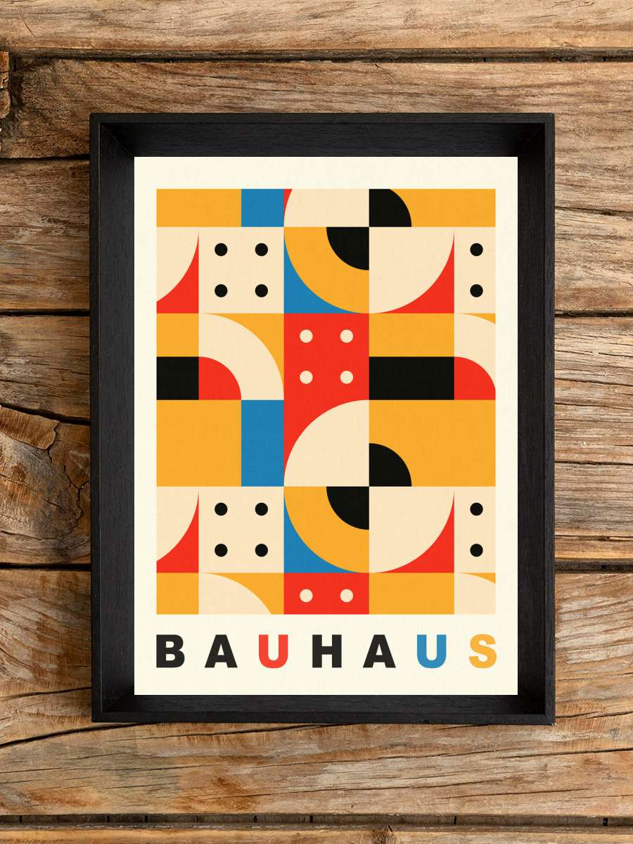 Original Bauhaus (No.3) in Red … & Yellow Sanatsal Modern Tablo Siyah Çerçeveli Poster Modern Duvar Tablo