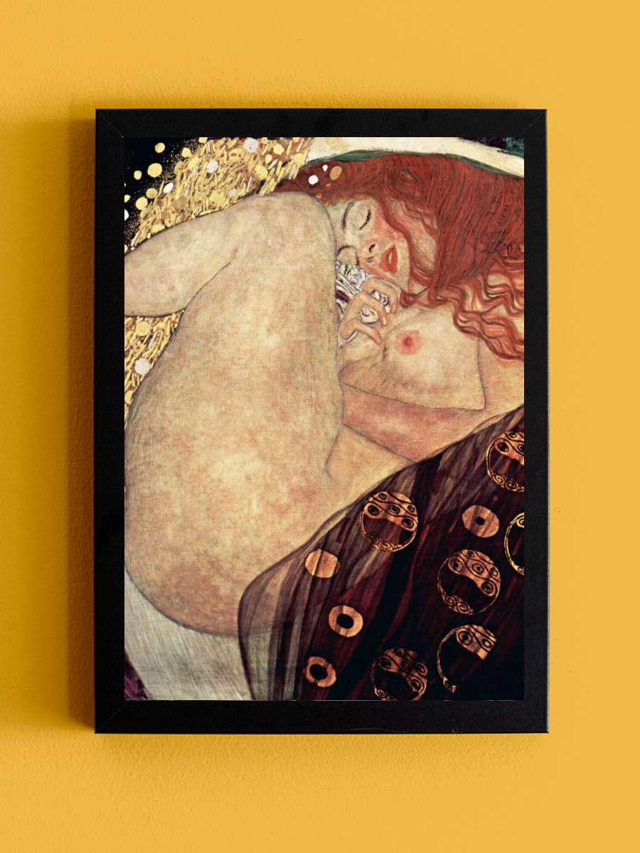 Danae (Female Nude) - Gustav… Gustav Klimt Sanatsal Modern Tablo Siyah Çerçeveli Poster Modern Duvar Tablo