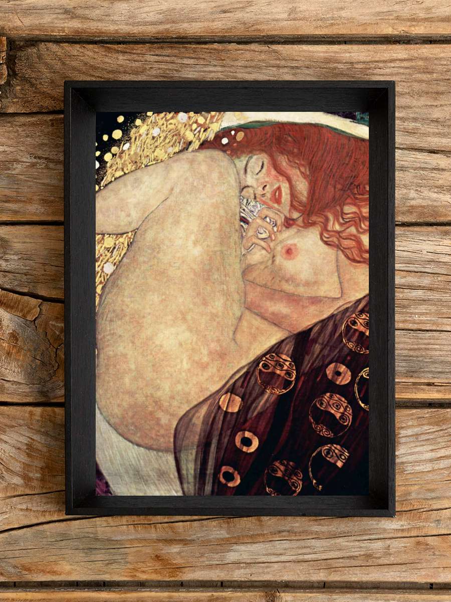 Danae (Female Nude) - Gustav… Gustav Klimt Sanatsal Modern Tablo Siyah Çerçeveli Poster Modern Duvar Tablo