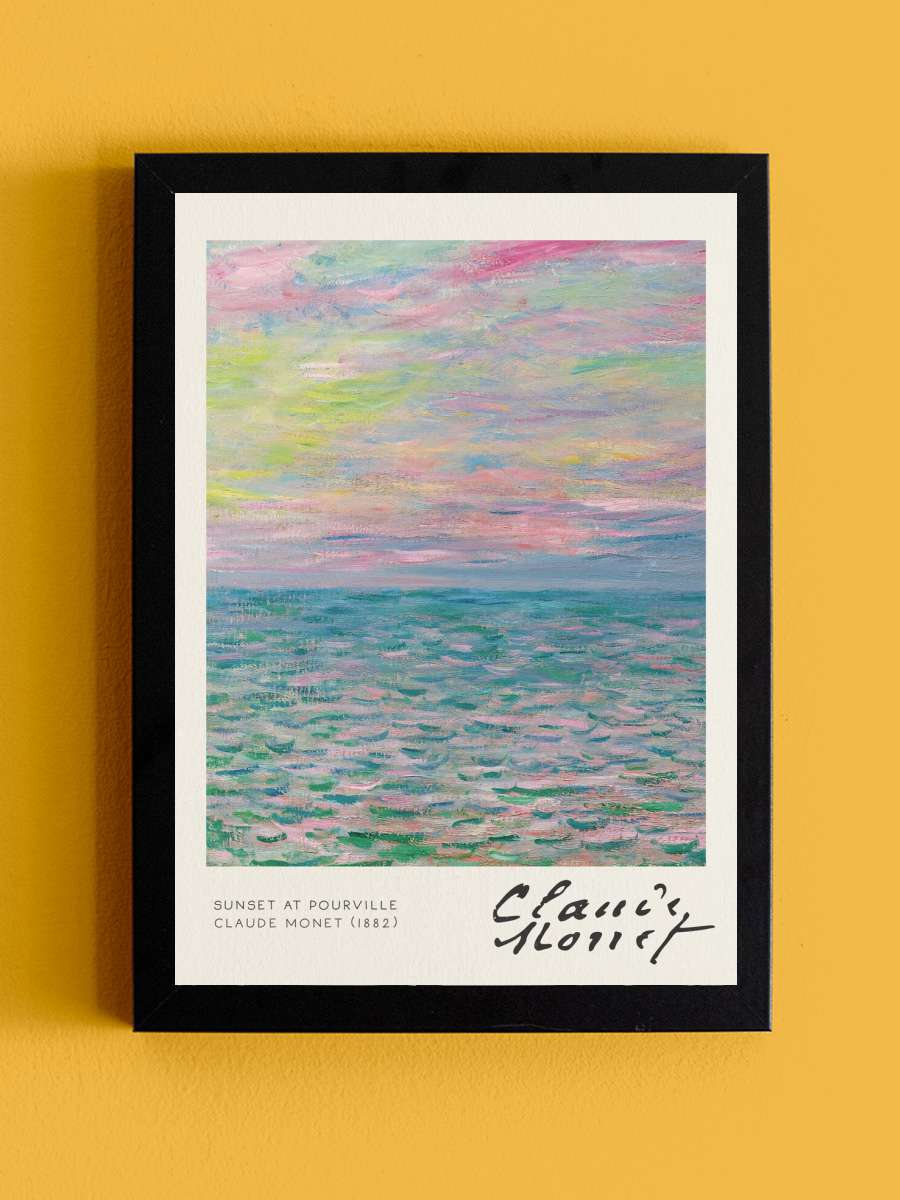 Sunset at Pourville - Claude… Claude Monet Sanatsal Modern Tablo Siyah Çerçeveli Poster Modern Duvar Tablo