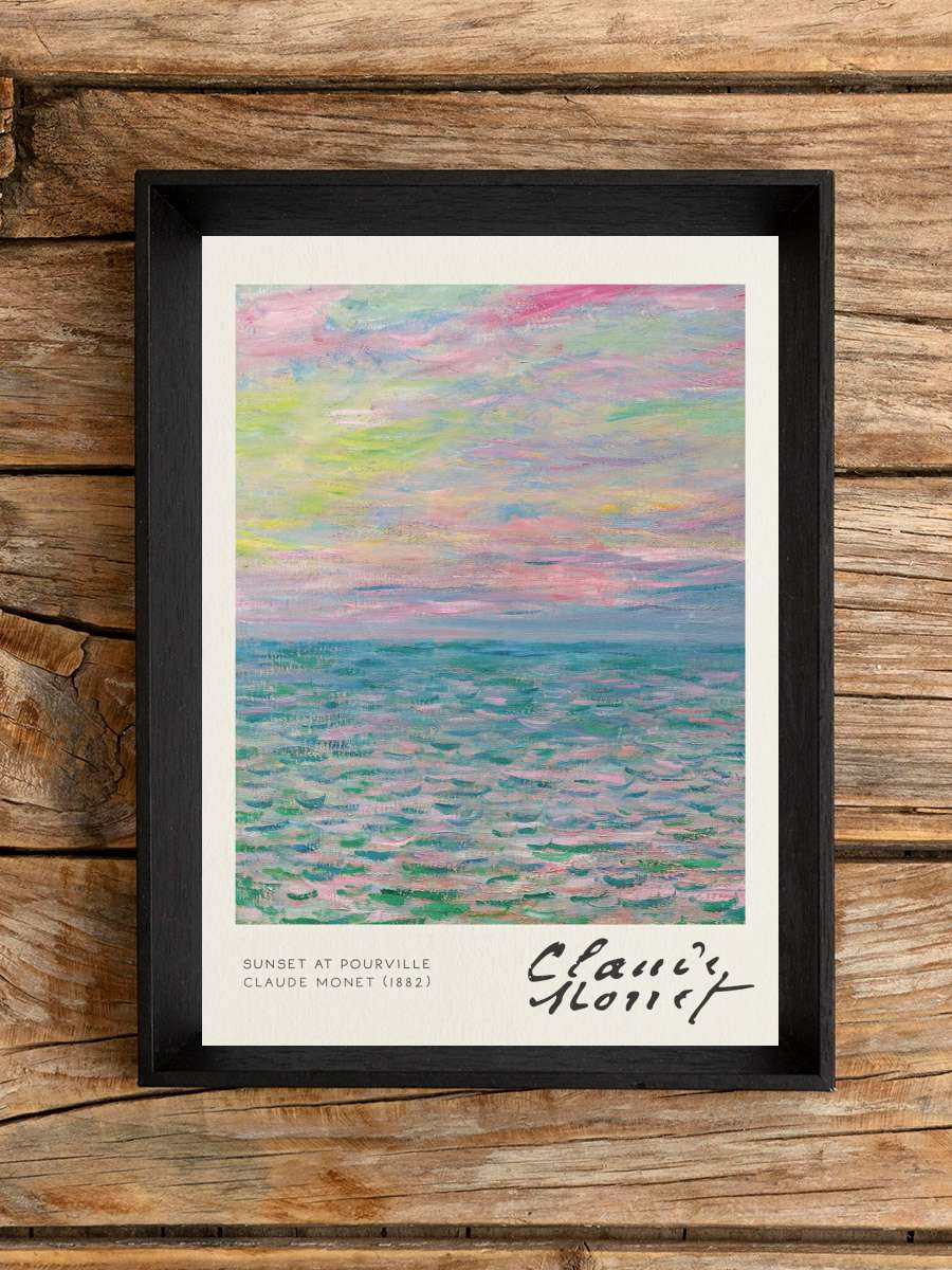 Sunset at Pourville - Claude… Claude Monet Sanatsal Modern Tablo Siyah Çerçeveli Poster Modern Duvar Tablo