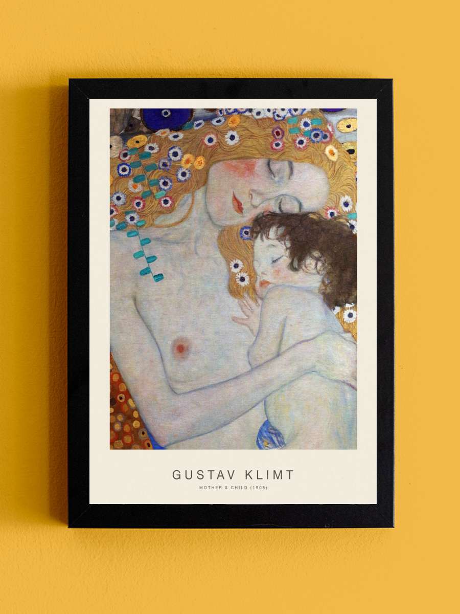 Mother & Child (Baby Mum -… - Nursery Print) Gustav… Sanatsal Modern Tablo Siyah Çerçeveli Poster Modern Duvar Tablo