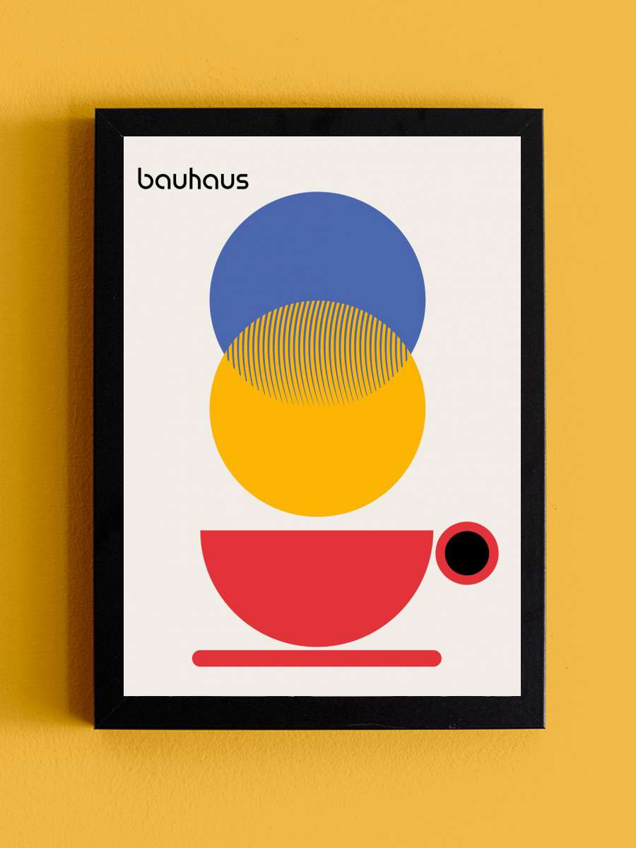 Bauhaus Coffee Abstract Sanatsal Modern Tablo Siyah Çerçeveli Poster Modern Duvar Tablo