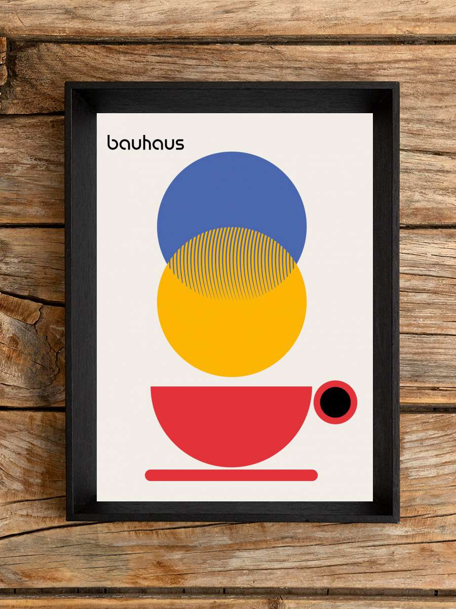 Bauhaus Coffee Abstract Sanatsal Modern Tablo Siyah Çerçeveli Poster Modern Duvar Tablo