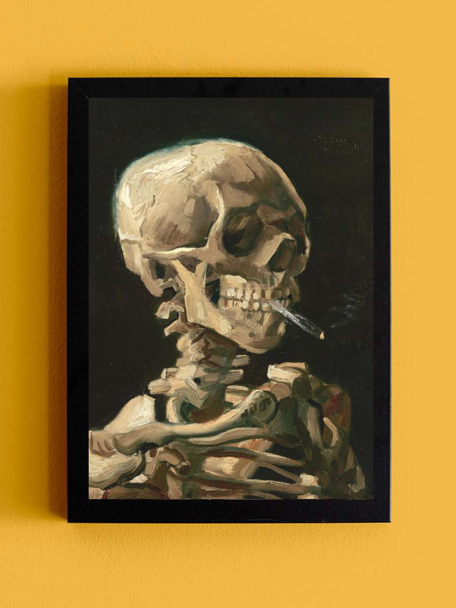 Head of a Skeleton with a… Burning Cigarette - Vincent… Sanatsal Modern Tablo Siyah Çerçeveli Poster Modern Duvar Tablo