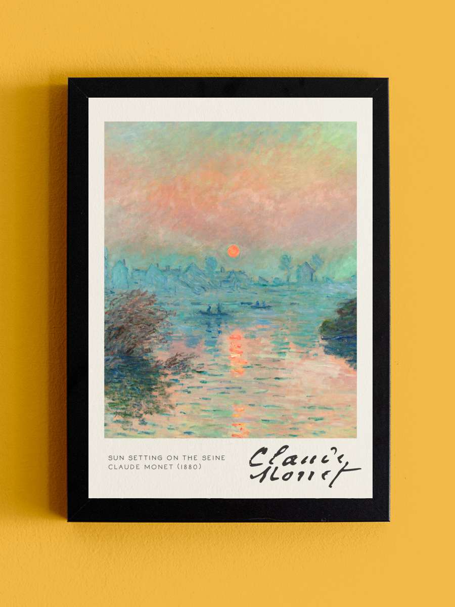 Sun Setting on the Seine -… - Claude Monet Sanatsal Modern Tablo Siyah Çerçeveli Poster Modern Duvar Tablo