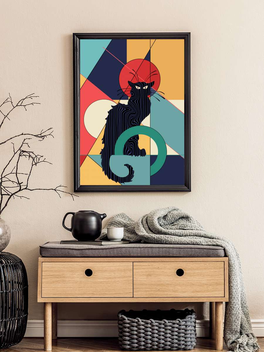 Le Chat Noir Sanatsal Modern Tablo Siyah Çerçeveli Poster Modern Duvar Tablo