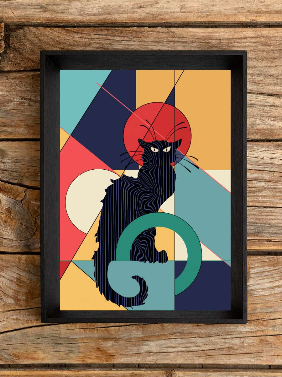 Le Chat Noir Sanatsal Modern Tablo Siyah Çerçeveli Poster Modern Duvar Tablo