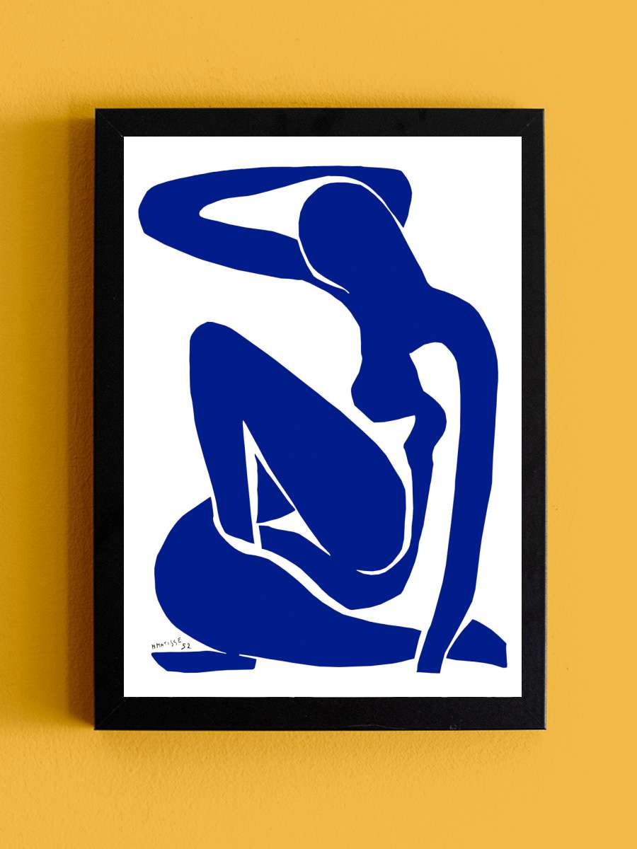 Blue Lady Sanatsal Modern Tablo Siyah Çerçeveli Poster Modern Duvar Tablo