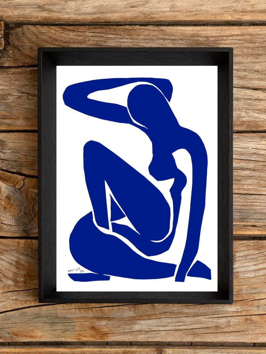 Blue Lady Sanatsal Modern Tablo Siyah Çerçeveli Poster Modern Duvar Tablo