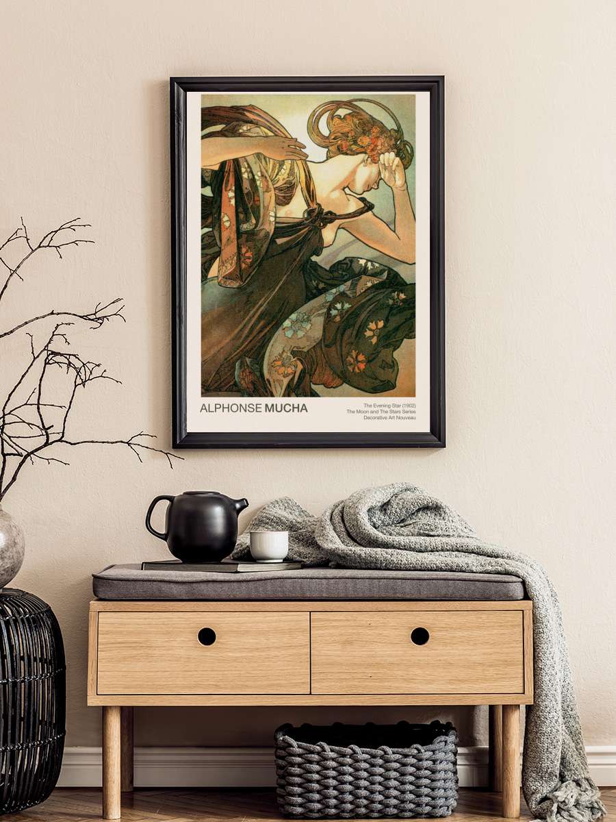 The Evening Star (Celestial Art… Art Nouveau / Beautiful… Sanatsal Modern Tablo Siyah Çerçeveli Poster Modern Duvar Tablo