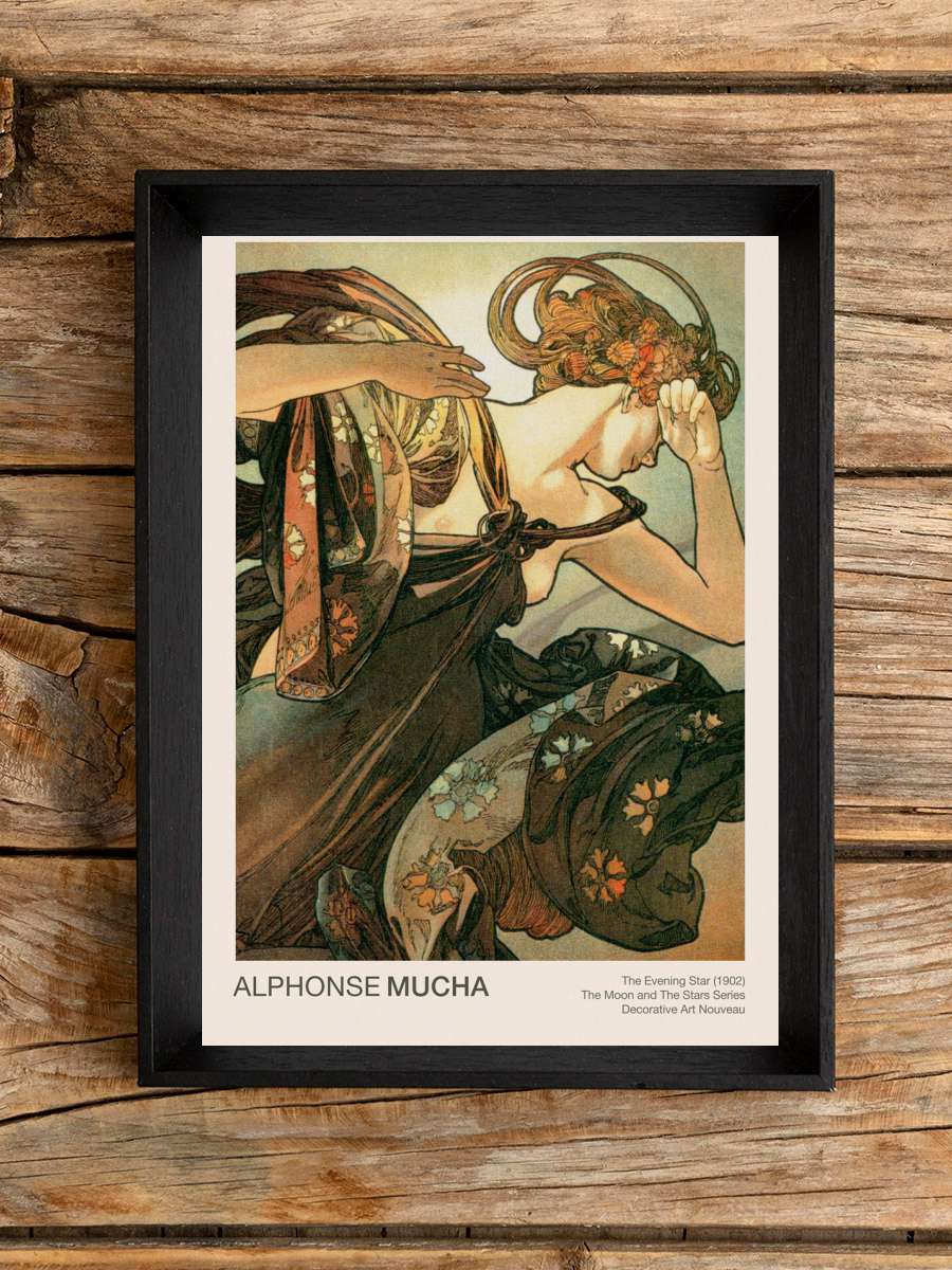 The Evening Star (Celestial Art… Art Nouveau / Beautiful… Sanatsal Modern Tablo Siyah Çerçeveli Poster Modern Duvar Tablo