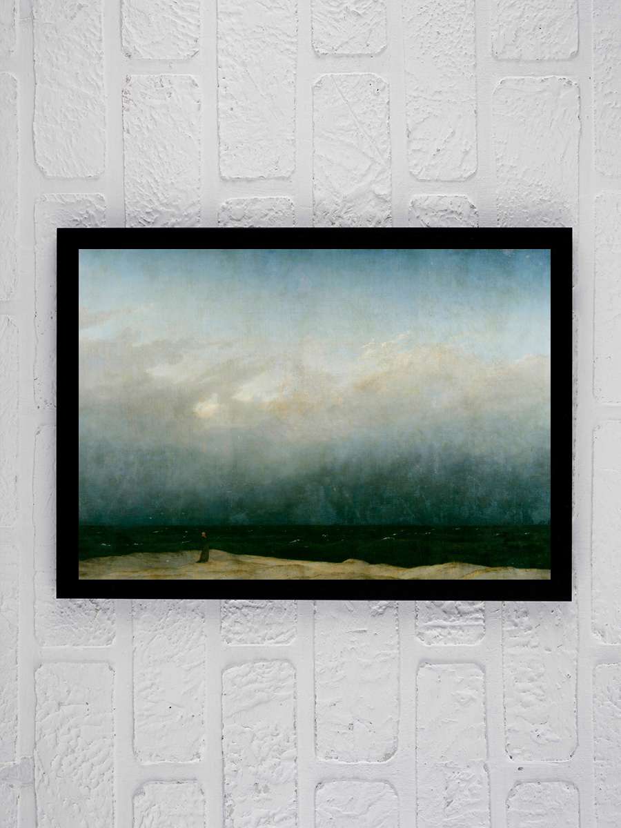 Monk by the Sea (Vintage… (Vintage Seascape) - Caspar David… Sanatsal Modern Tablo Siyah Çerçeveli Poster Modern Duvar Tablo