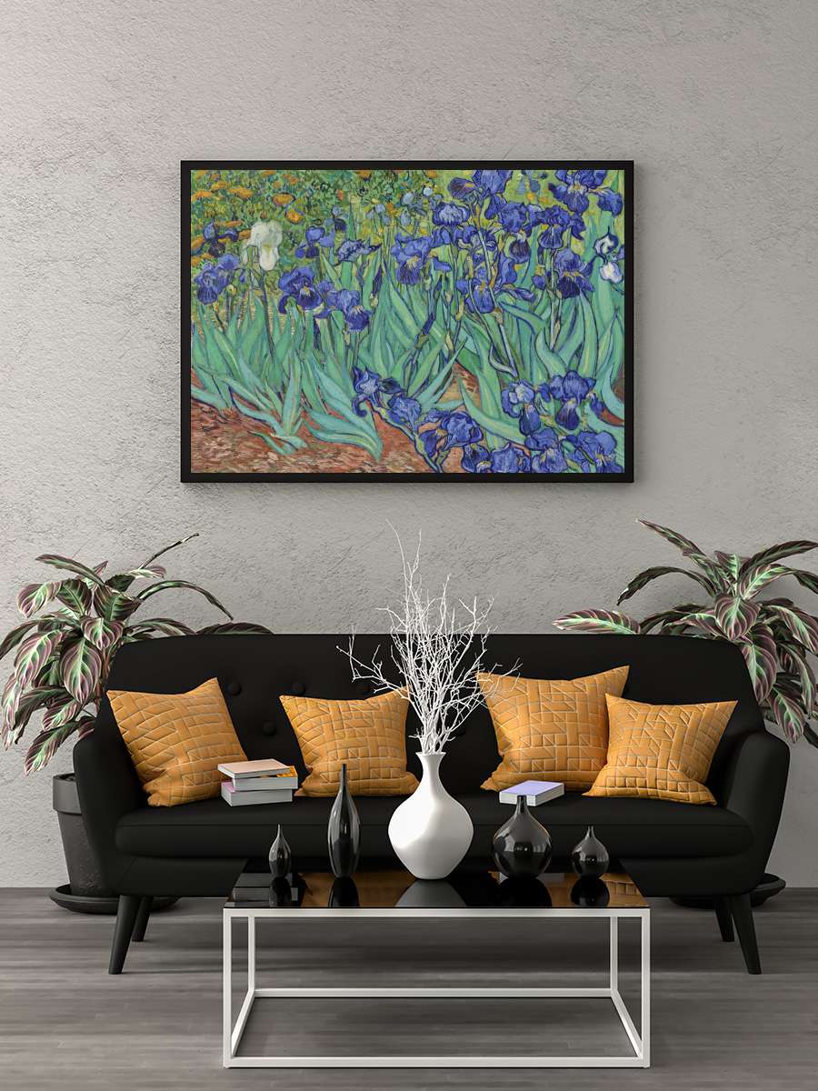 Irises Sanatsal Modern Tablo Siyah Çerçeveli Poster Modern Duvar Tablo