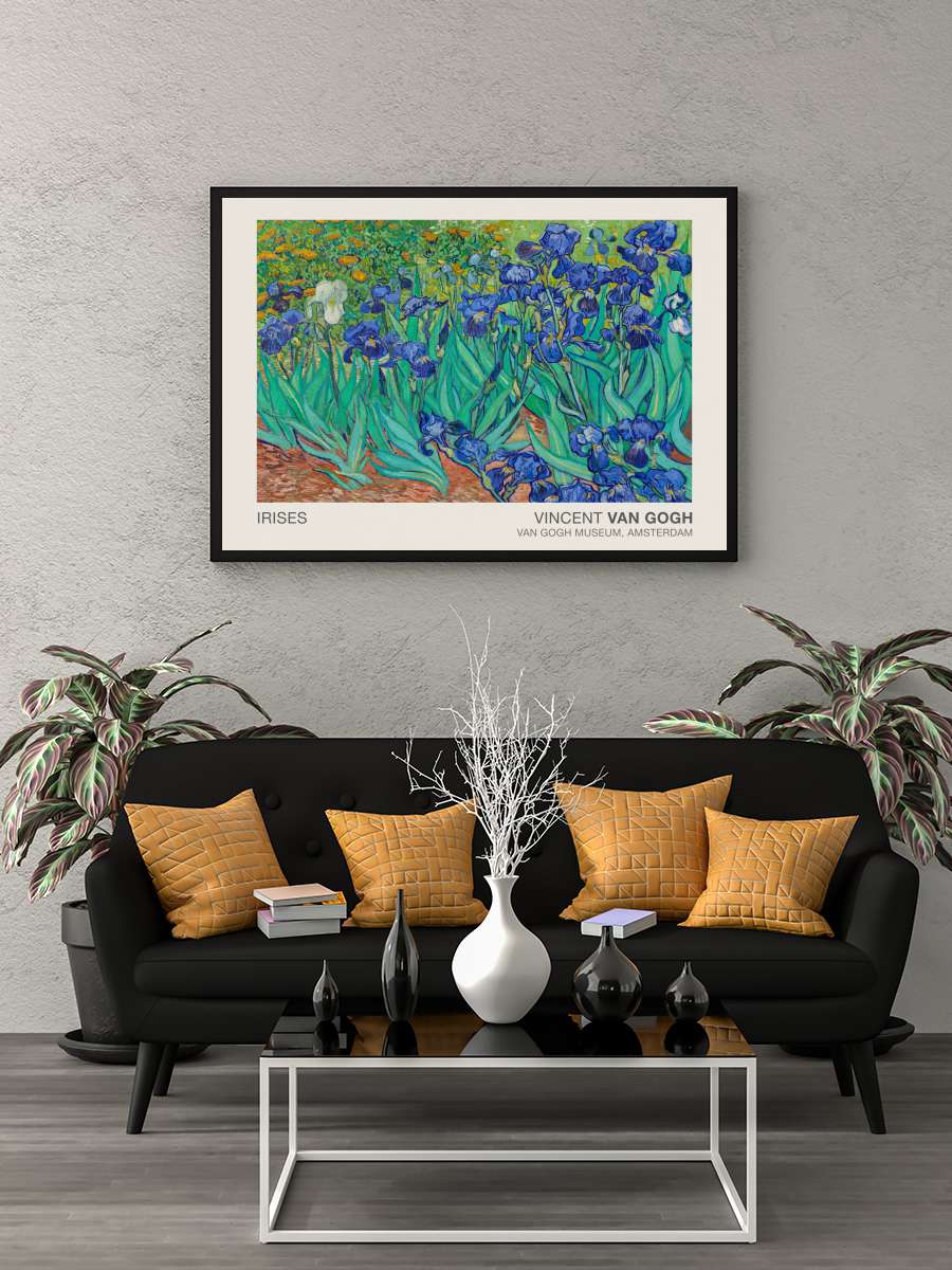 Irises (Museum Vintage Floral /… / Flower Landscape) -… Sanatsal Modern Tablo Siyah Çerçeveli Poster Modern Duvar Tablo