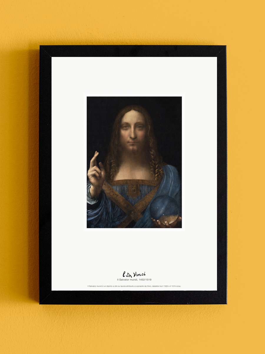 The Salvator mundi (Il Salvator… mundi) - Leonardo da… Sanatsal Modern Tablo Siyah Çerçeveli Poster Modern Duvar Tablo