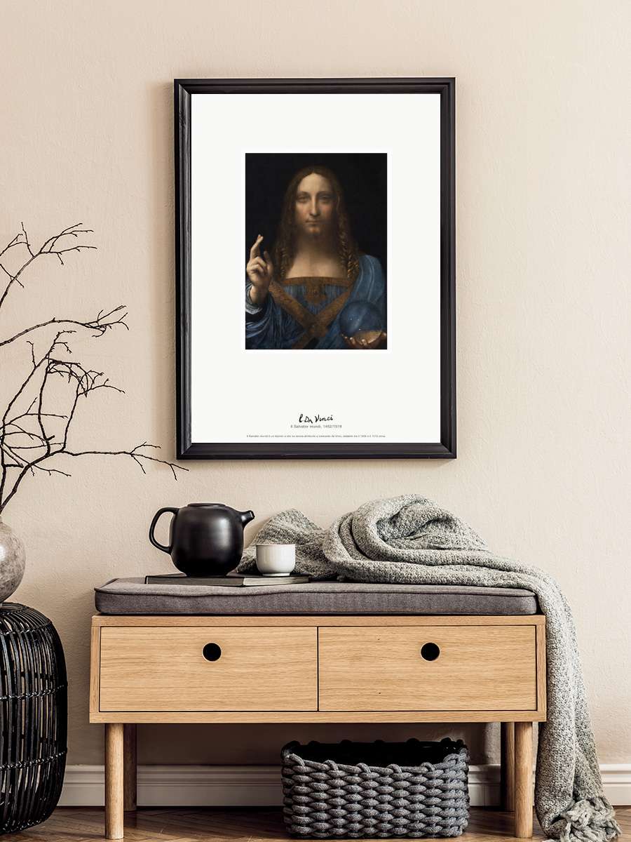 The Salvator mundi (Il Salvator… mundi) - Leonardo da… Sanatsal Modern Tablo Siyah Çerçeveli Poster Modern Duvar Tablo