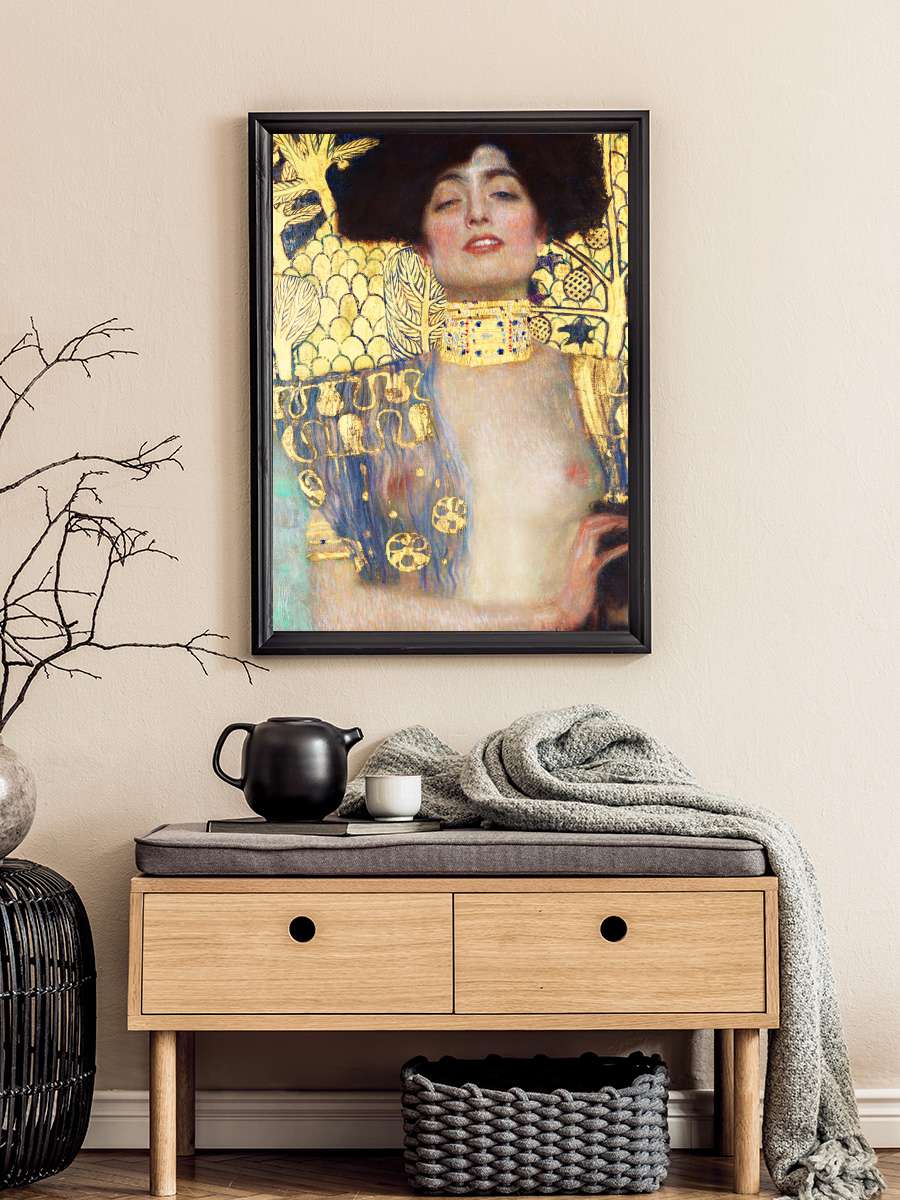 Judith (Female Nude) - Gustav… Gustav Klimt Sanatsal Modern Tablo Siyah Çerçeveli Poster Modern Duvar Tablo