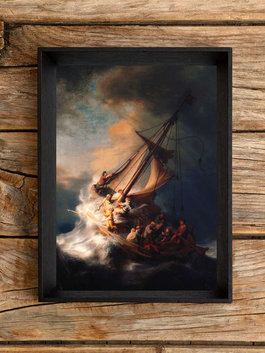 The Storm on the Sea of Galilee… Galilee (Vintage Boat) -… Sanatsal Modern Tablo Siyah Çerçeveli Poster Modern Duvar Tablo