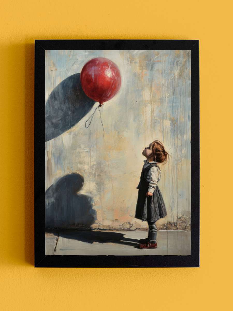 The Red Balloon Edward Hopper… Hopper Style Sanatsal Modern Tablo Siyah Çerçeveli Poster Modern Duvar Tablo