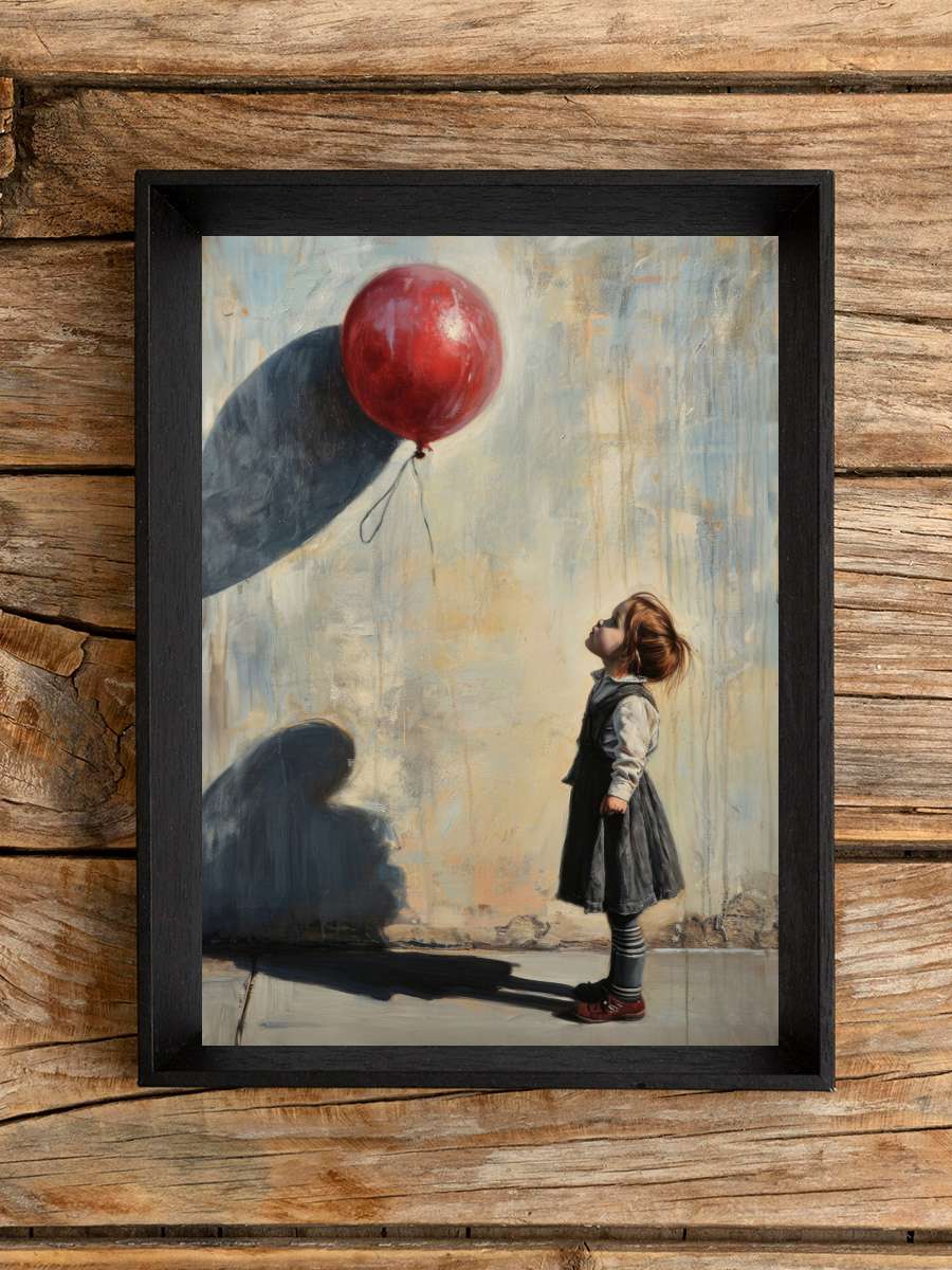 The Red Balloon Edward Hopper… Hopper Style Sanatsal Modern Tablo Siyah Çerçeveli Poster Modern Duvar Tablo