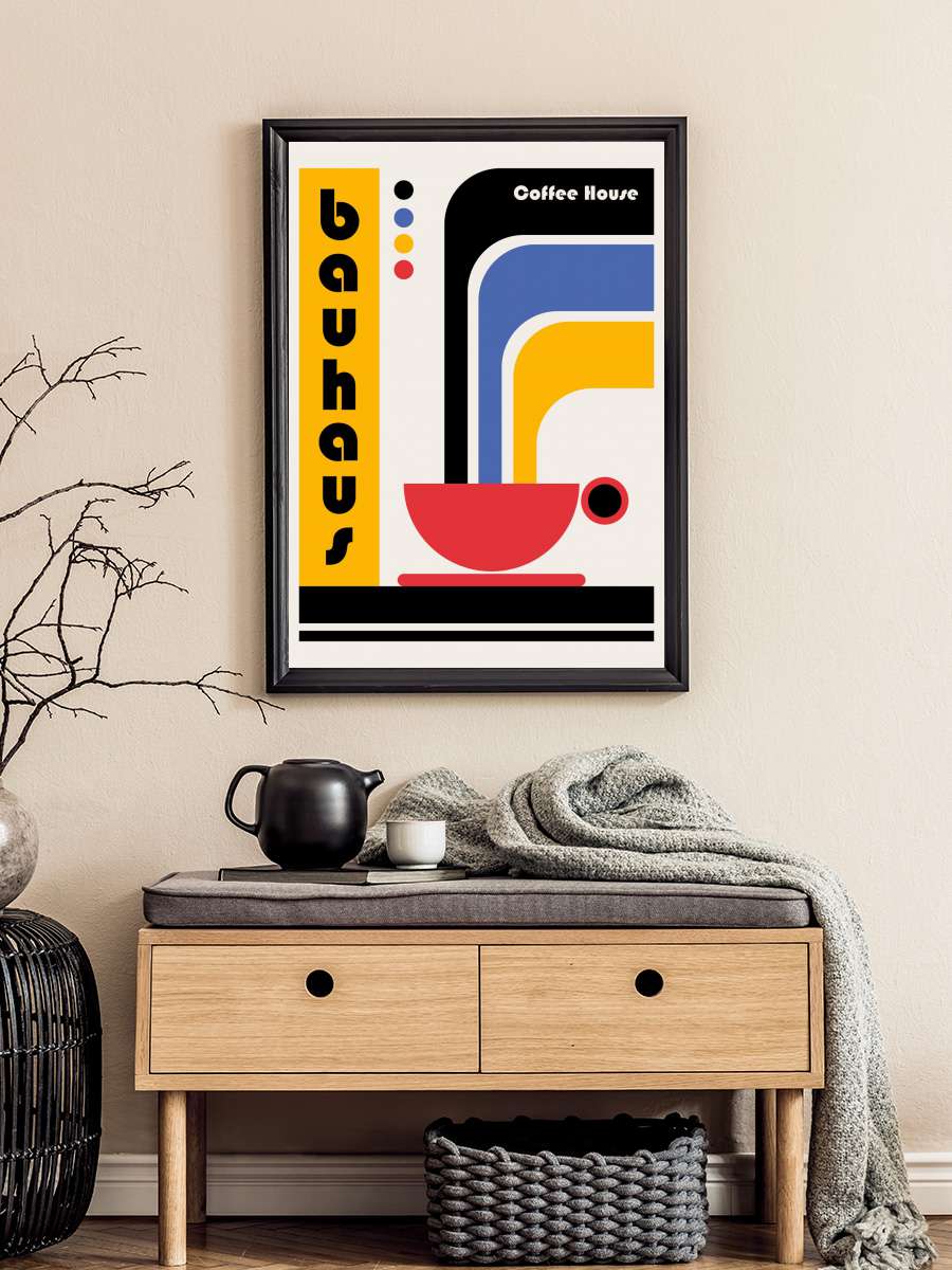 Bauhaus Coffee House Sanatsal Modern Tablo Siyah Çerçeveli Poster Modern Duvar Tablo