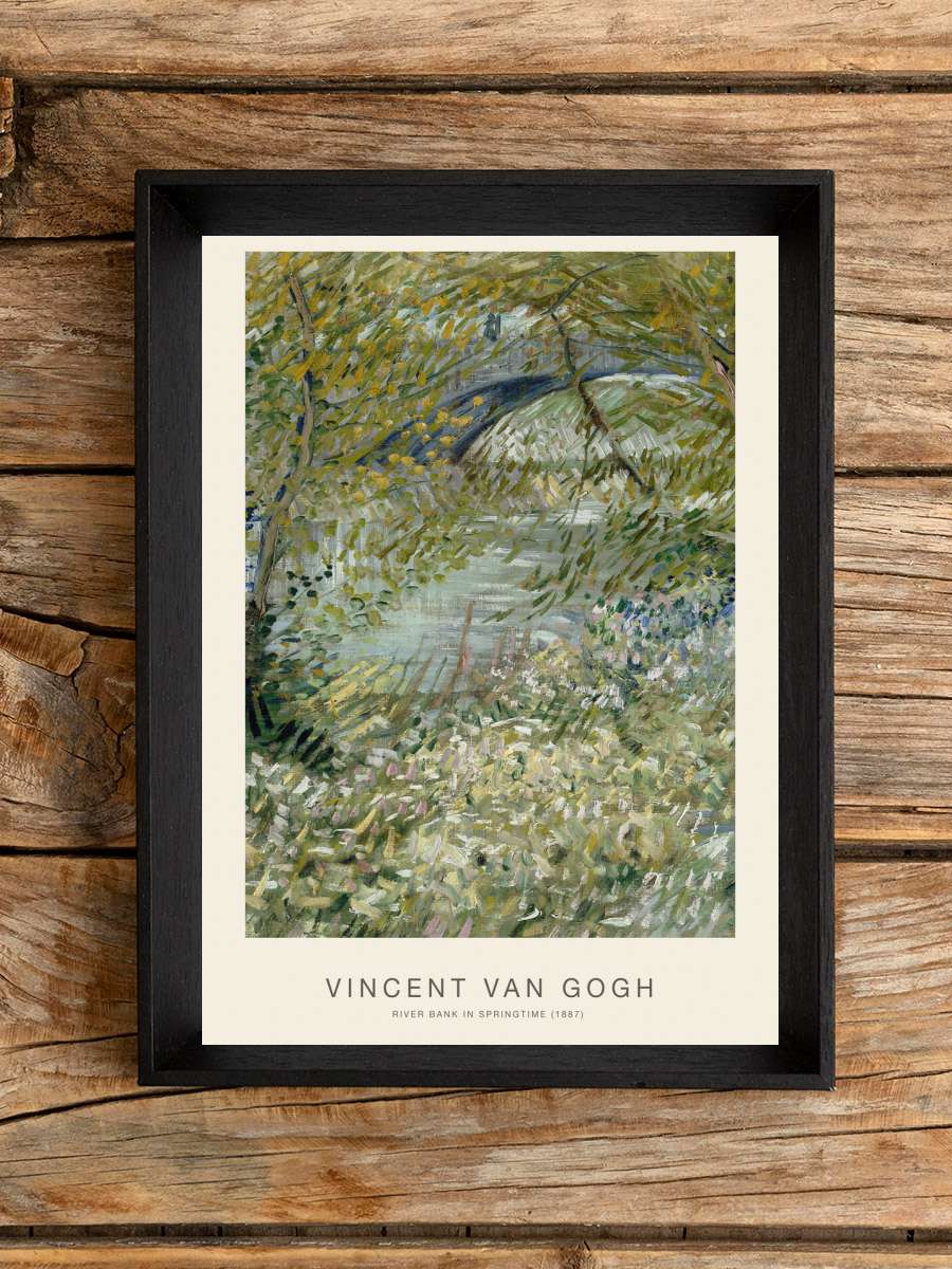 River Bank in Springtime … (Vintage Sage) - Vincent van… Sanatsal Modern Tablo Siyah Çerçeveli Poster Modern Duvar Tablo