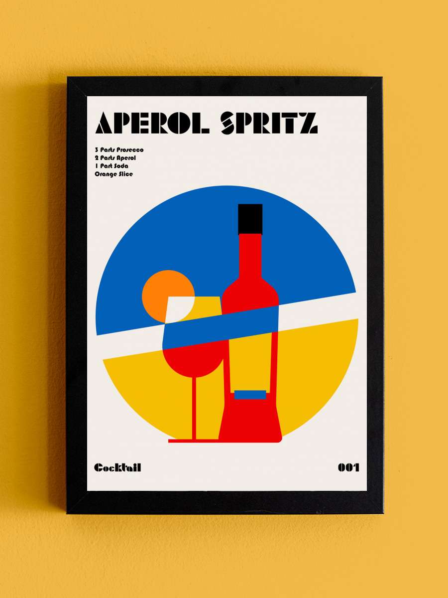 Aperol Spritz Cocktail Bauhaus… Bauhaus Art Print Sanatsal Modern Tablo Siyah Çerçeveli Poster Modern Duvar Tablo