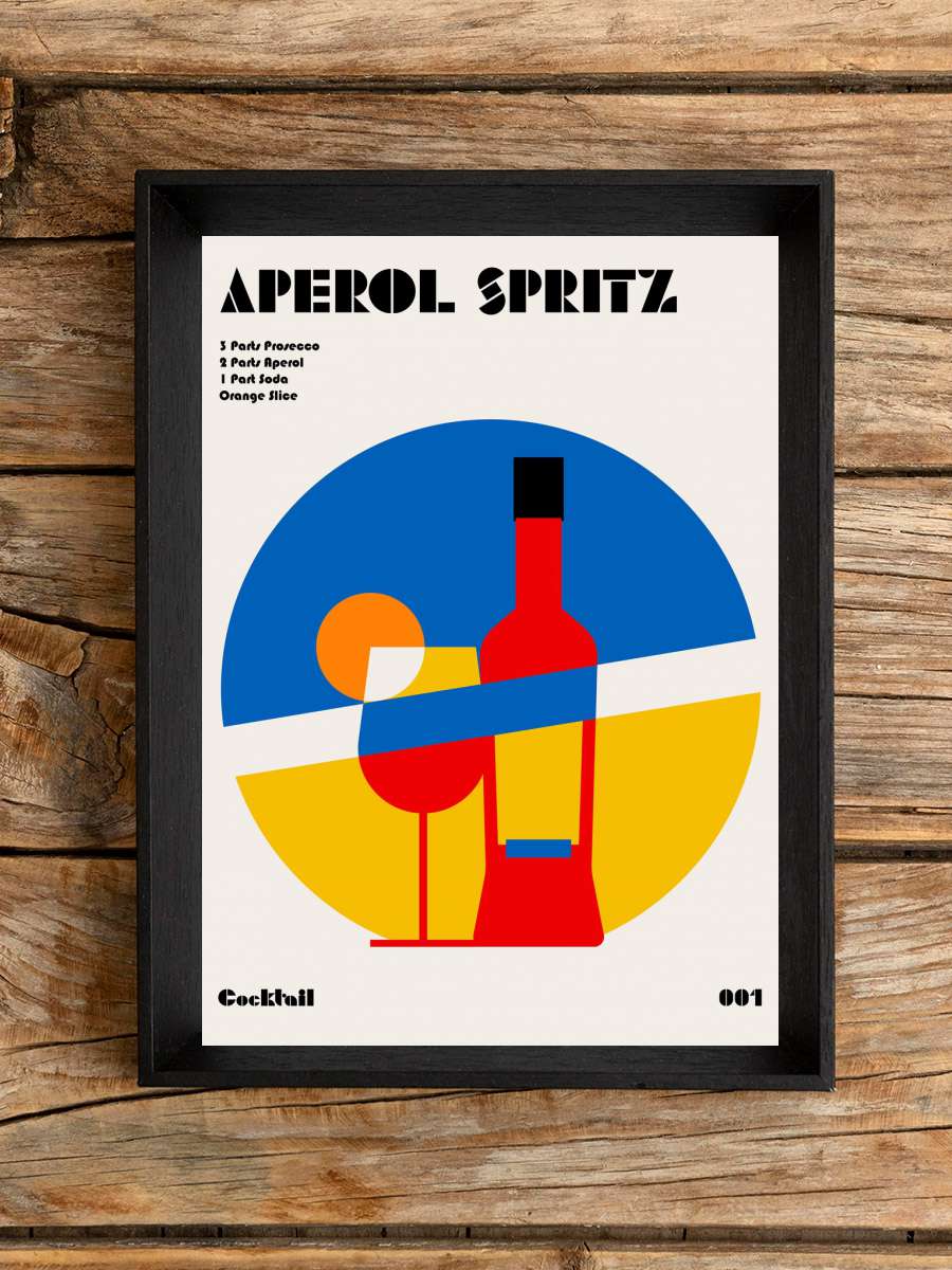 Aperol Spritz Cocktail Bauhaus… Bauhaus Art Print Sanatsal Modern Tablo Siyah Çerçeveli Poster Modern Duvar Tablo