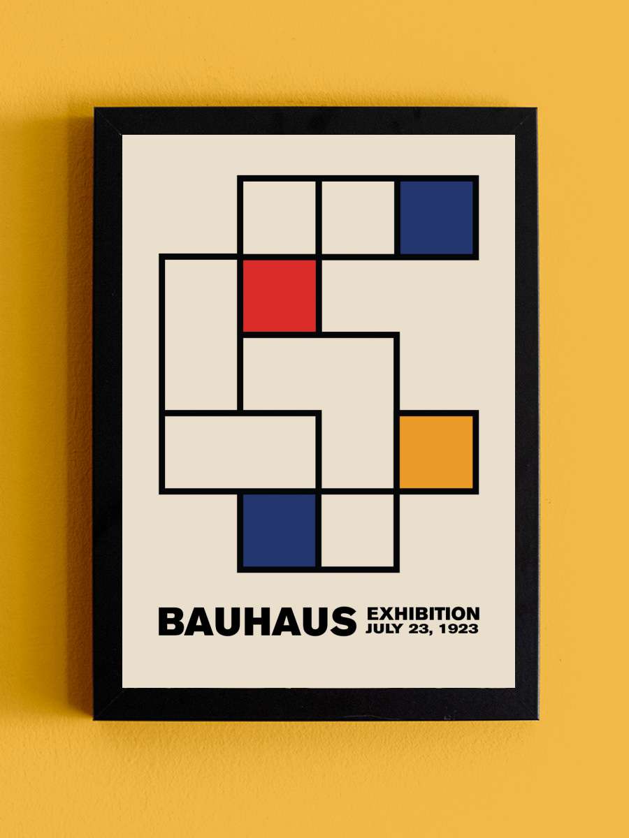 Bauhaus Exhibition Poster Sanatsal Modern Tablo Siyah Çerçeveli Poster Modern Duvar Tablo