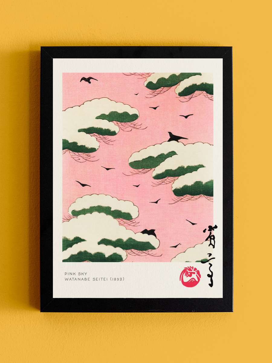 Pink Sky - Watanabe Seitei Sanatsal Modern Tablo Siyah Çerçeveli Poster Modern Duvar Tablo