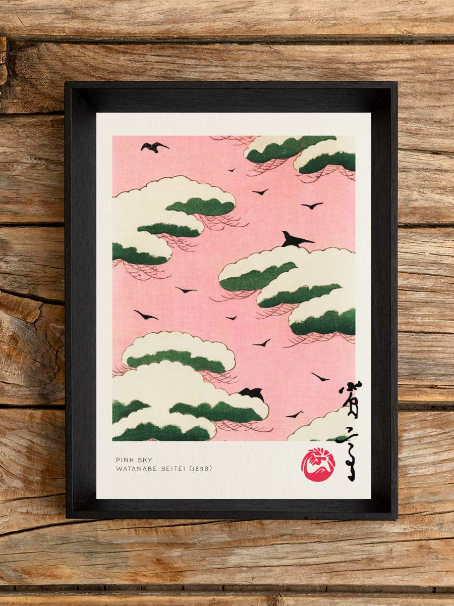 Pink Sky - Watanabe Seitei Sanatsal Modern Tablo Siyah Çerçeveli Poster Modern Duvar Tablo