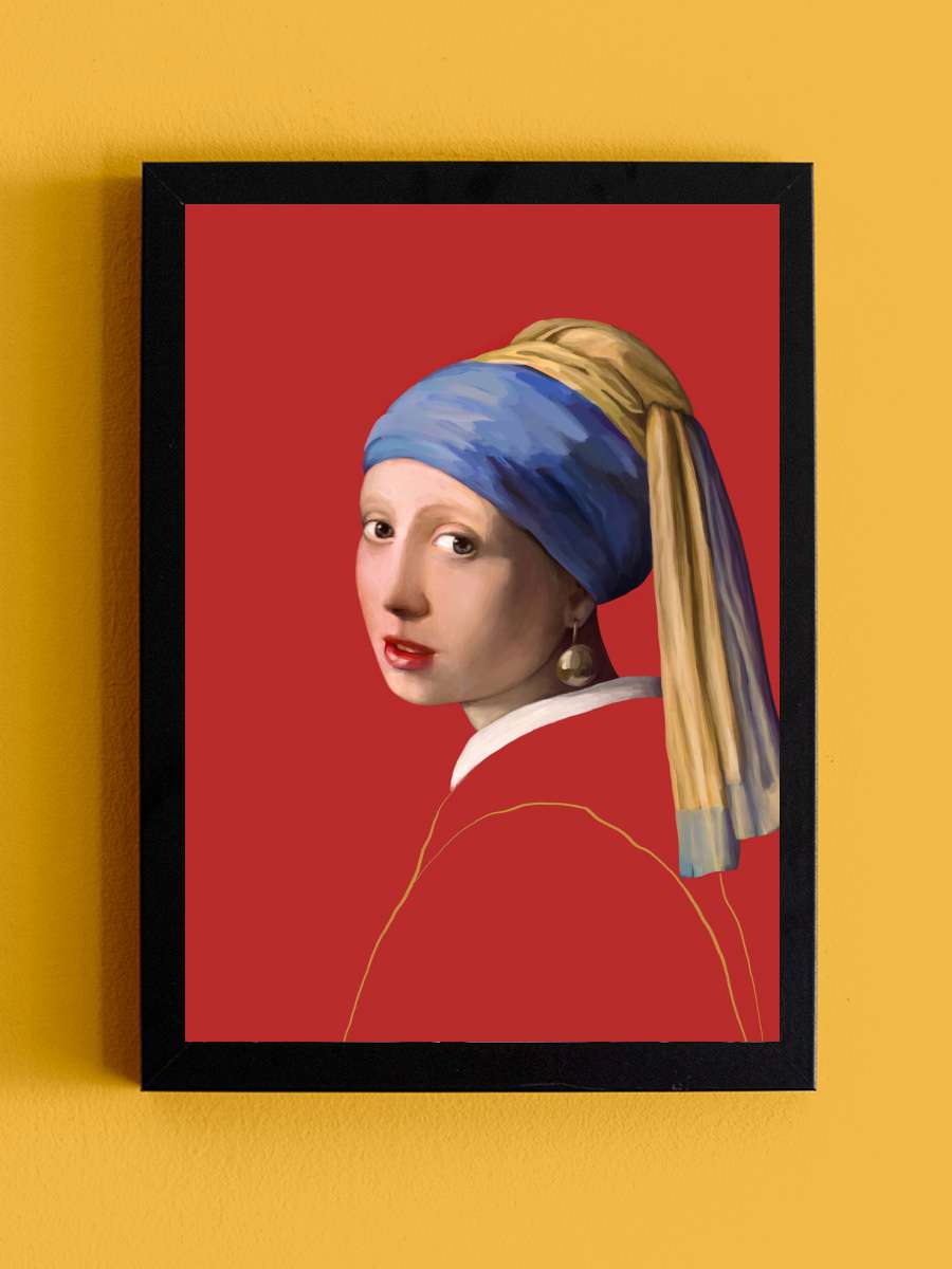 The Girl with Pearl Earring Sanatsal Modern Tablo Siyah Çerçeveli Poster Modern Duvar Tablo