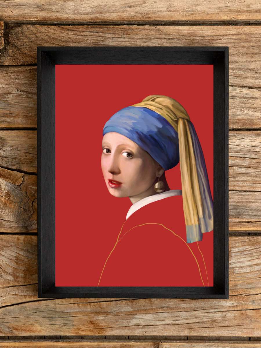 The Girl with Pearl Earring Sanatsal Modern Tablo Siyah Çerçeveli Poster Modern Duvar Tablo