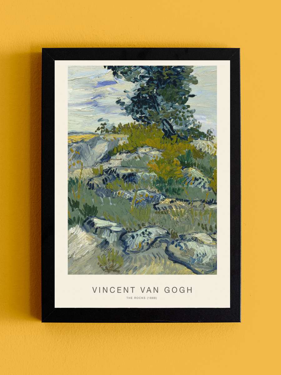 The Rocks (Rustic Sage Green… Green Landscape) - Vincent van… Sanatsal Modern Tablo Siyah Çerçeveli Poster Modern Duvar Tablo