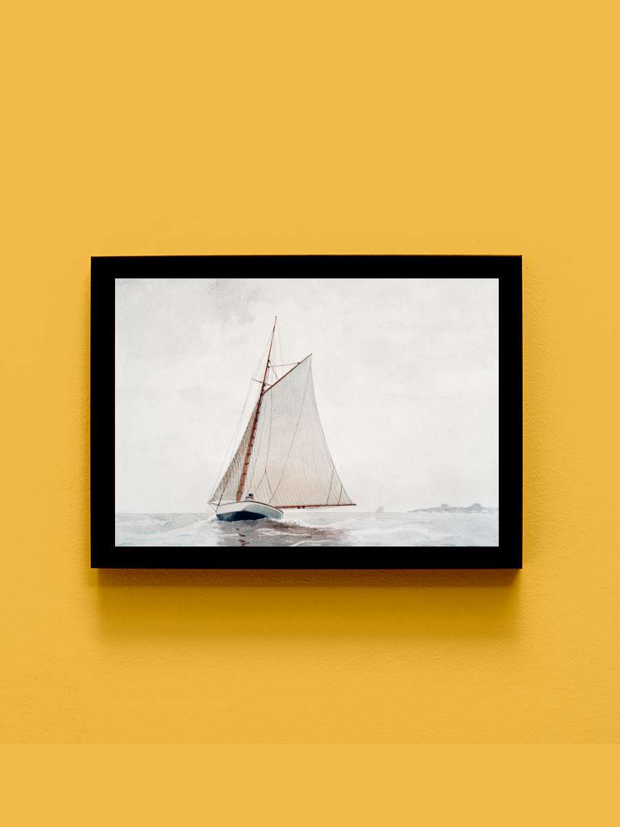 Sailing off Gloucester (Boat on… on the Ocean) - Winslow… Sanatsal Modern Tablo Siyah Çerçeveli Poster Modern Duvar Tablo