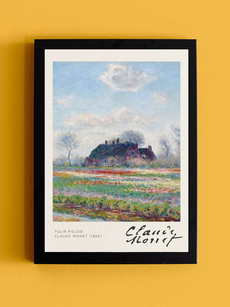 Tulip Fields - Claude Monet Sanatsal Modern Tablo Siyah Çerçeveli Poster Modern Duvar Tablo