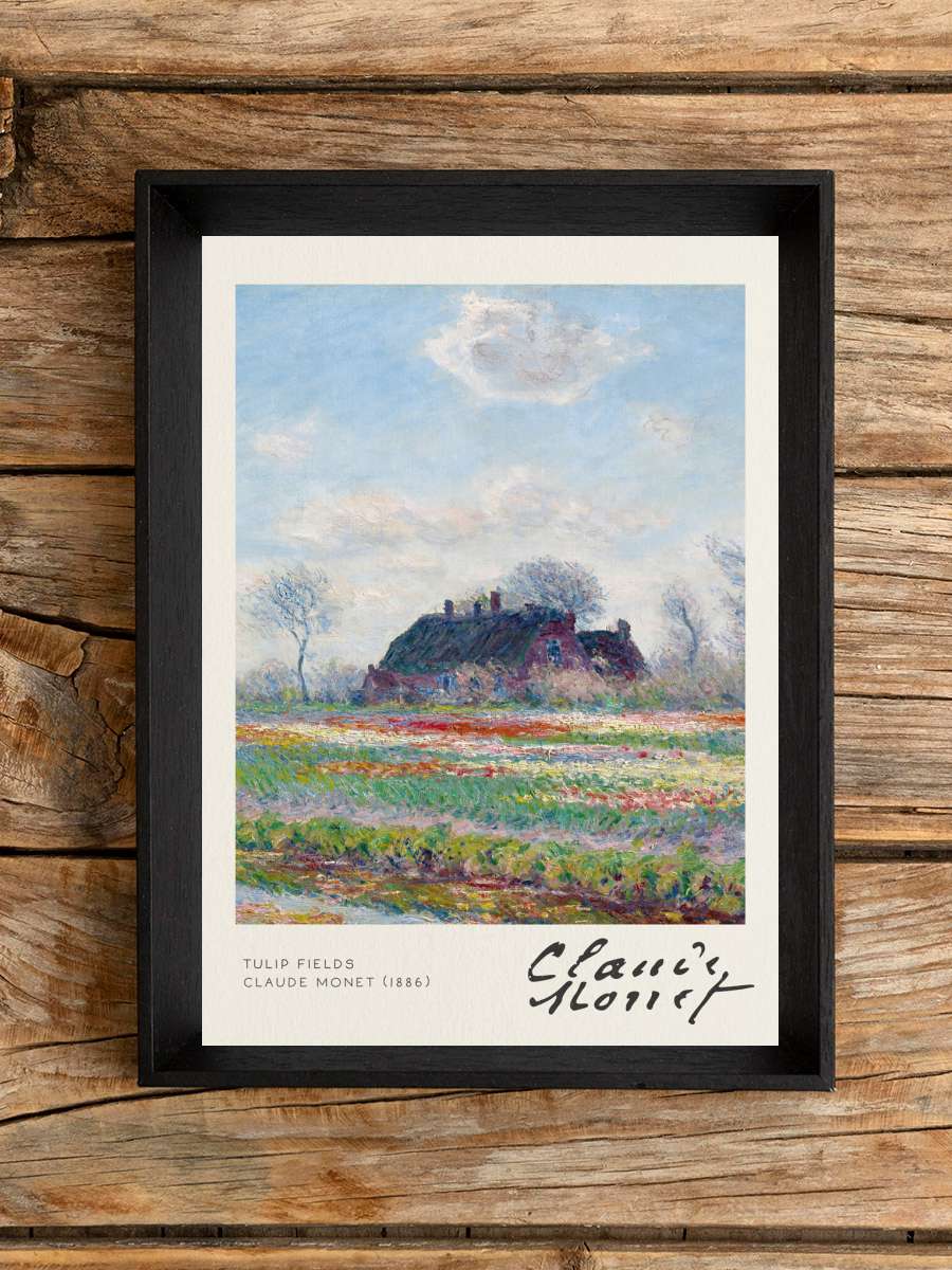 Tulip Fields - Claude Monet Sanatsal Modern Tablo Siyah Çerçeveli Poster Modern Duvar Tablo