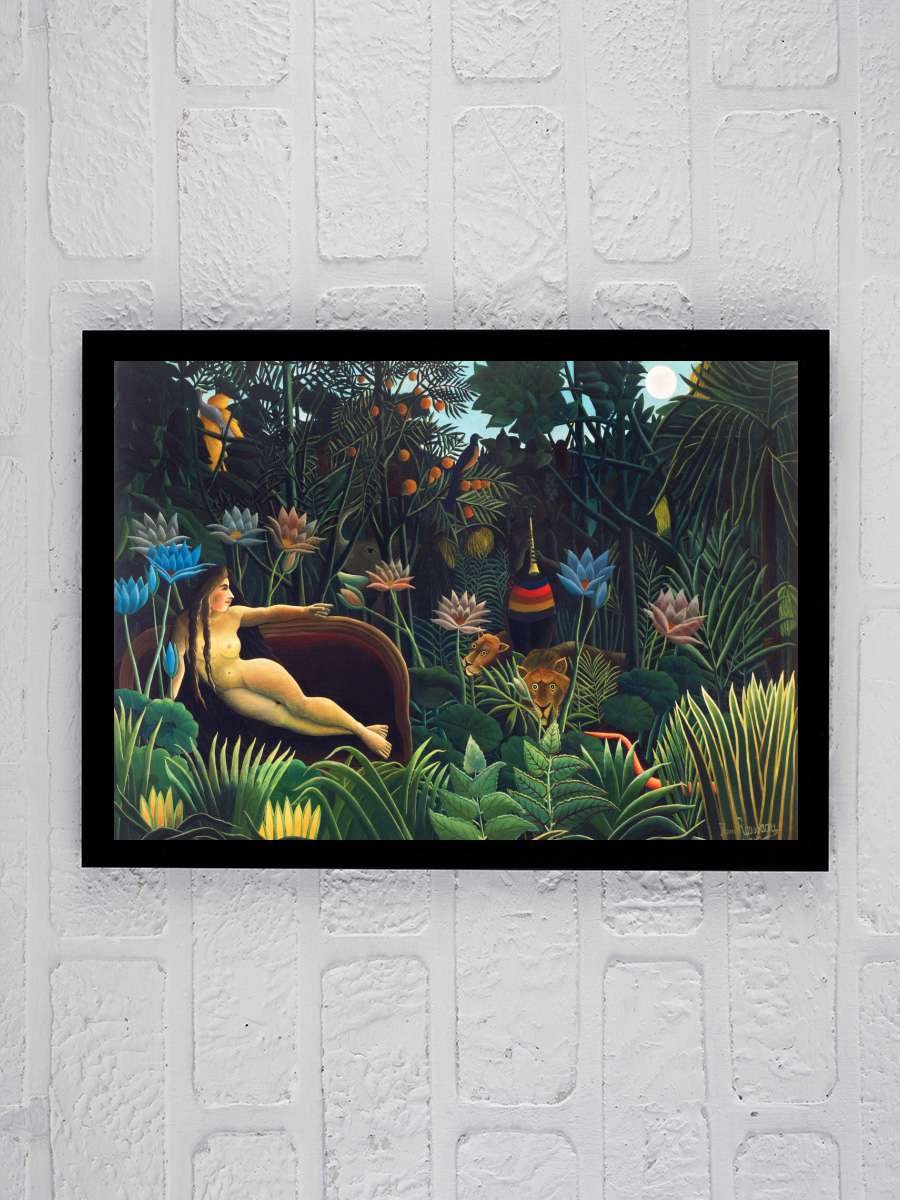 The Dream (Female Nude) - Henri… Henri Rousseau Sanatsal Modern Tablo Siyah Çerçeveli Poster Modern Duvar Tablo