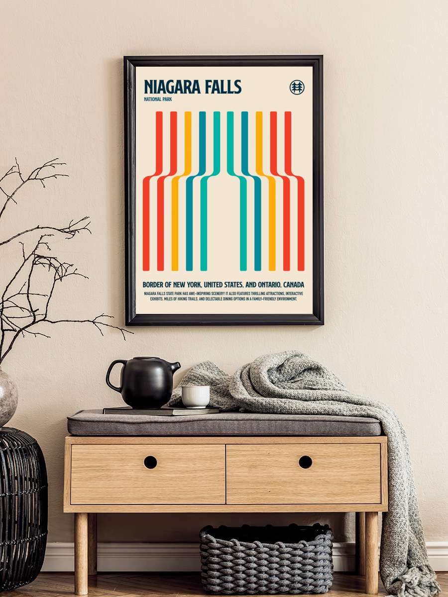 Niagara Falls National Park… Park Travel Poster Sanatsal Modern Tablo Siyah Çerçeveli Poster Modern Duvar Tablo